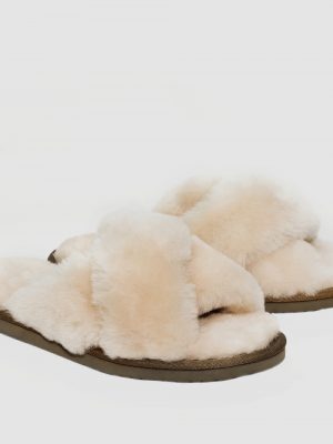 SLIPPERS CROSS BEIGE