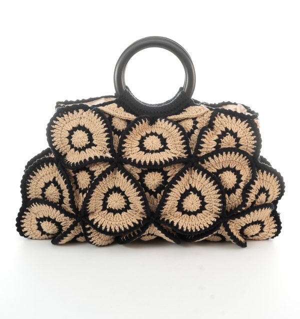 FLOWER BAG light beige black