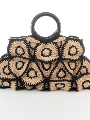 FLOWER BAG LIGHT BEIGE-BLACK