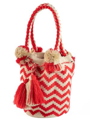 BOLSOS RED E MERINGUE PONPON