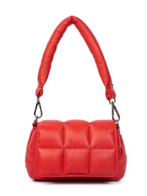 PUFFER BAG HAND ROSE RED