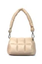 PUFFER BAG HAND BEIGE