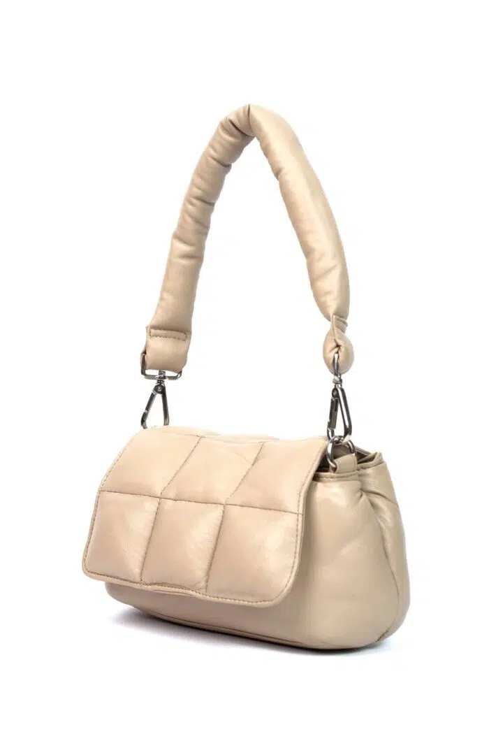 PUFFER BAG HAND BEIGE