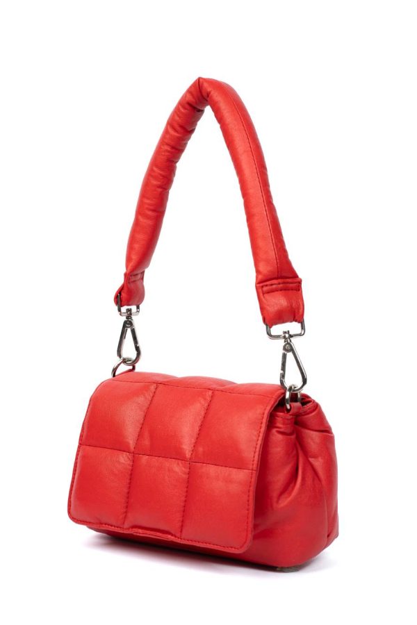 PUFFER BAG HAND ROSE RED