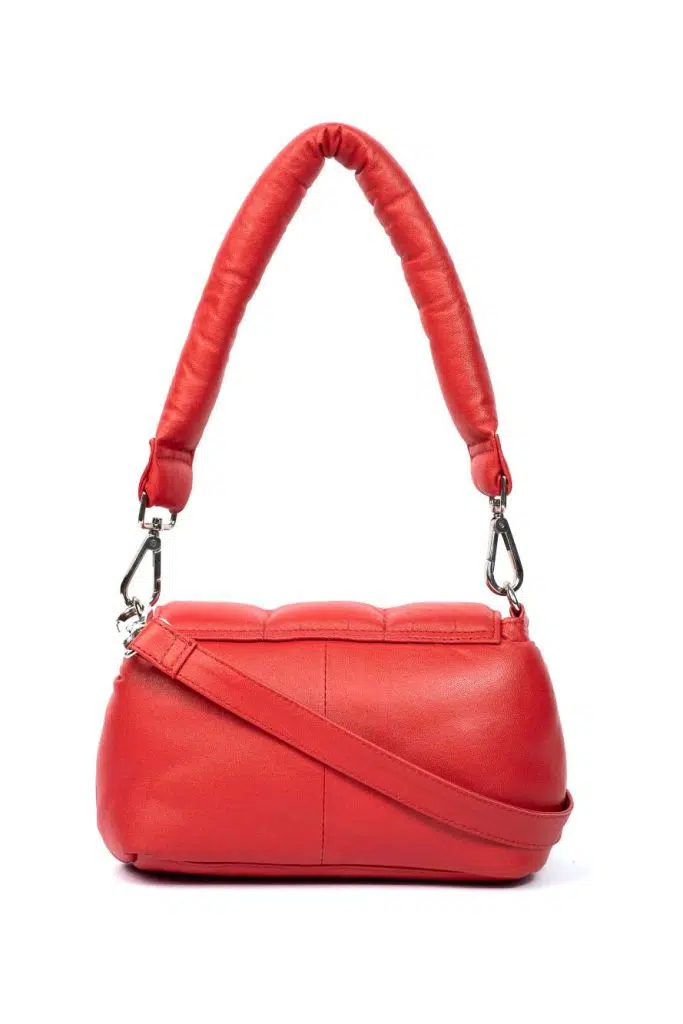 PUFFER BAG HAND ROSE RED